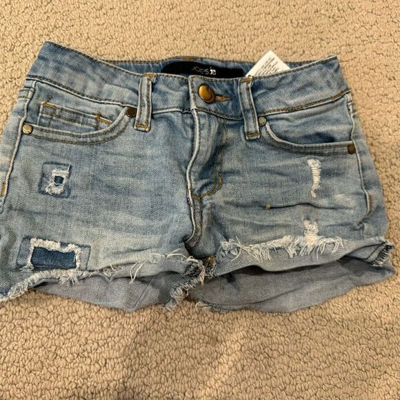 Joe’s Jeans Girls Size 7 Blue Distressed Denim Cut-Off Shorts - Picture 1 of 3
